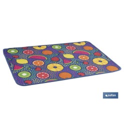 FELPUDO CON ESTAMPADO DIGITAL FRUTAS 50 x 70 CM