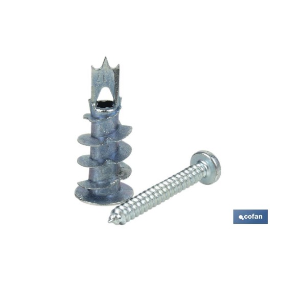 TACO ZAMAK 13X32 PARA PLACAS C/TORNILLO 4,2X32 Venta unitaria