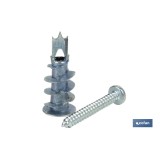 TACO ZAMAK 13X32 PARA PLACAS C/TORNILLO 4,2X32 Venta unitaria