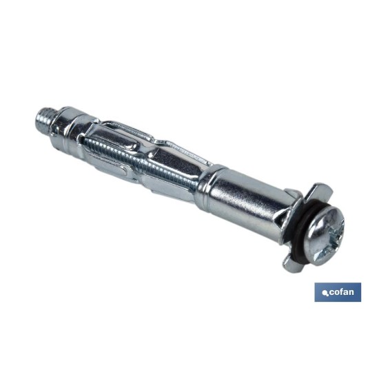ANCLAJE METÁLICO PARA MATERIALES HUECOS MÁX. 30 MM TORNILLO M4 X 47 MM Ø8 MM Venta unitaria