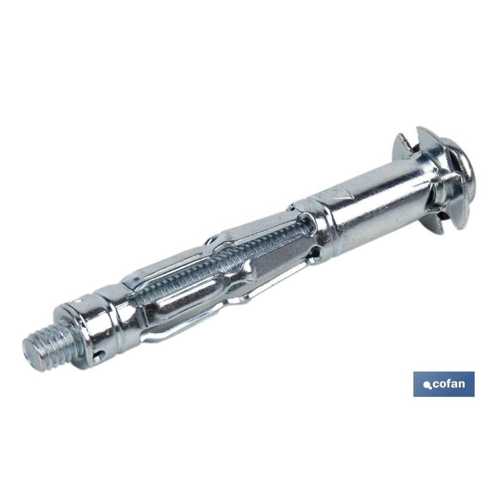 ANCLAJE METÁLICO PARA MATERIALES HUECOS MÁX. 33 MM TORNILLO M4 X 53 MM Ø8 MM Venta unitaria