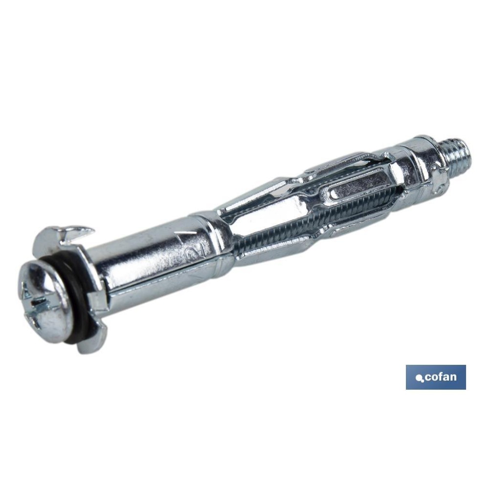 ANCLAJE METÁLICO PARA MATERIALES HUECOS MÁX. 49 MM TORNILLO M6 X 72 MM Ø12 MM Venta unitaria