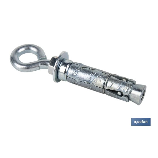 ANCLAJE ZAMAK HPM M6 X 45 CON ARGOLLA Venta unitaria