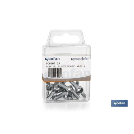 BLÍSTER DE 16 UDS. DIN-963  M-4X20 VENTA UNITARIA