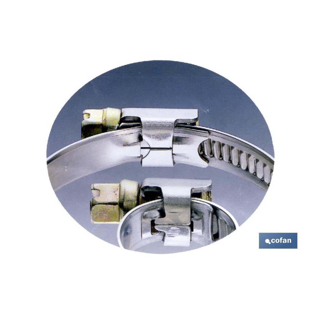 ABRAZADERA INOX A-2 BANDA 9mm  20-32 Venta unitaria