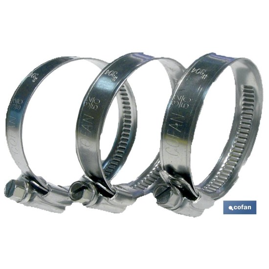 ABRAZADERA INOX A-2 BANDA 9mm  40-60 Venta unitaria