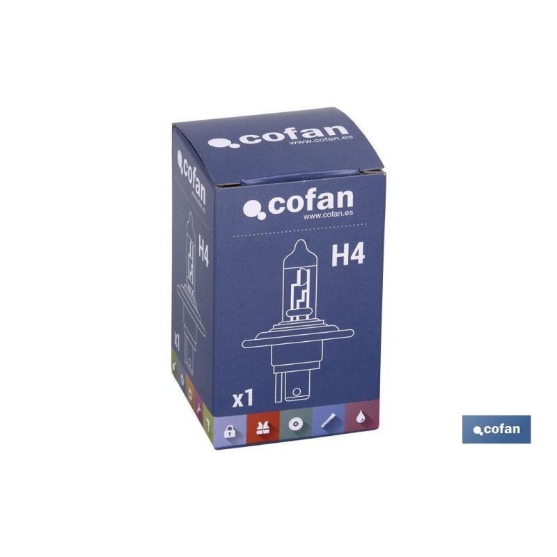 LÁMPARA HALÓGENA COFAN H4 (P43T) 24V 75/70W