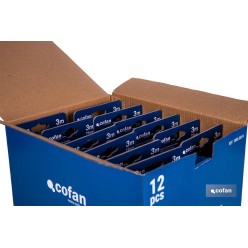 EXPOSITOR DE FLEXÓMETROS CON PROTECCIÓN DE GOMA 19 MM X 3 M 12 UDS.