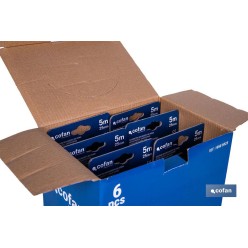 EXPOSITOR DE FLEXÓMETROS CON PROTECCIÓN DE GOMA 25 MM X 5 M 6 UDS.