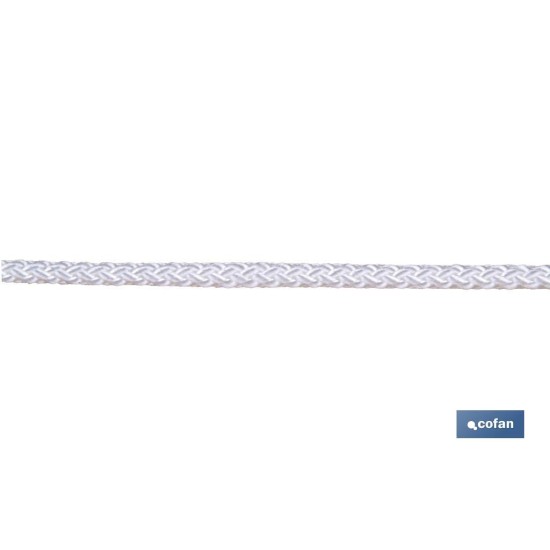 CUERDA TRENZADA DE POLIESTER 6 MM 200 MTS BCO
