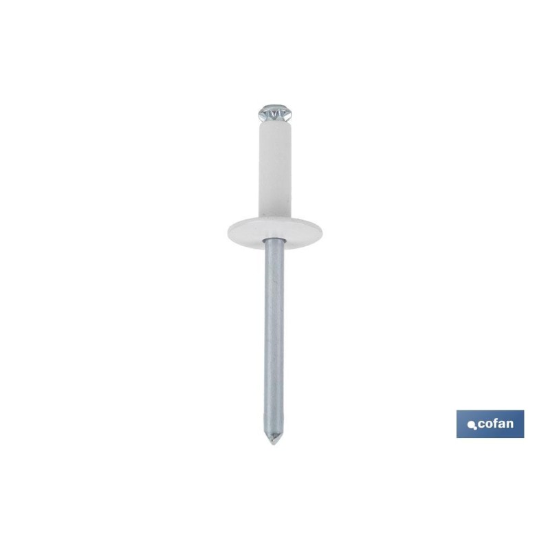 REMACHE FLOR CABEZA ANCHA BLANCO 4,8 X 20 MM