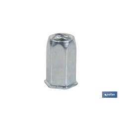 TUERCAS REMACHABLES HEXAGONAL CABEZA REDUCIDA ACERO M6