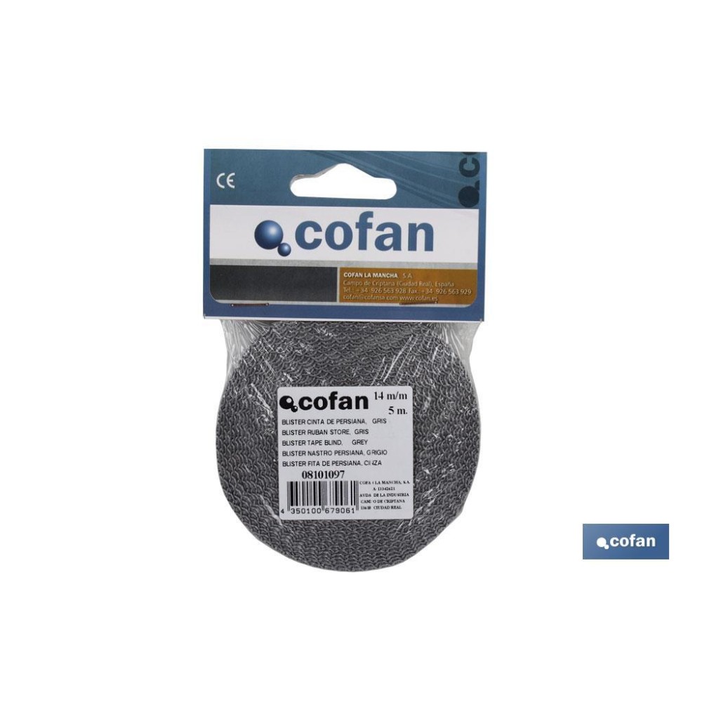 BLISTER CINTA PERSIANA MINI 14MM X 6 M.(GRIS)