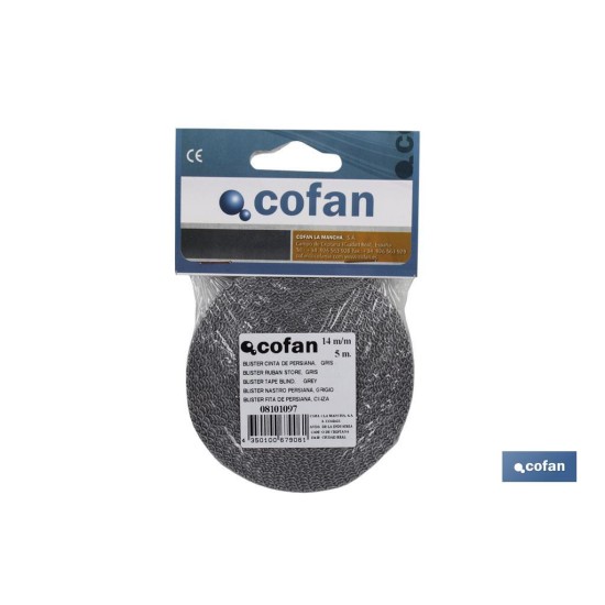 BLISTER CINTA PERSIANA MINI 14MM X 5 M.(GRIS)