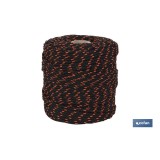 CORDÓN TRENZADO HIPPIE NEGRO/NARANJA 3 MM X 100 M