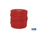 CORDÓN TRENZADO HIPPIE ROJO/AMARILLO 3MM X 25 M