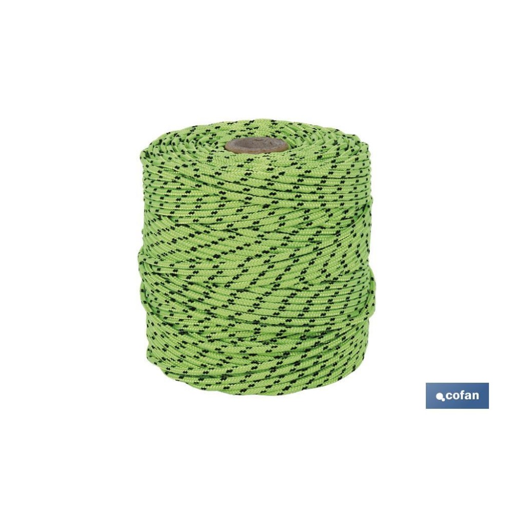 CORDÓN TRENZADO HIPPIE VERDE/NEGRO 3MM X 100 M