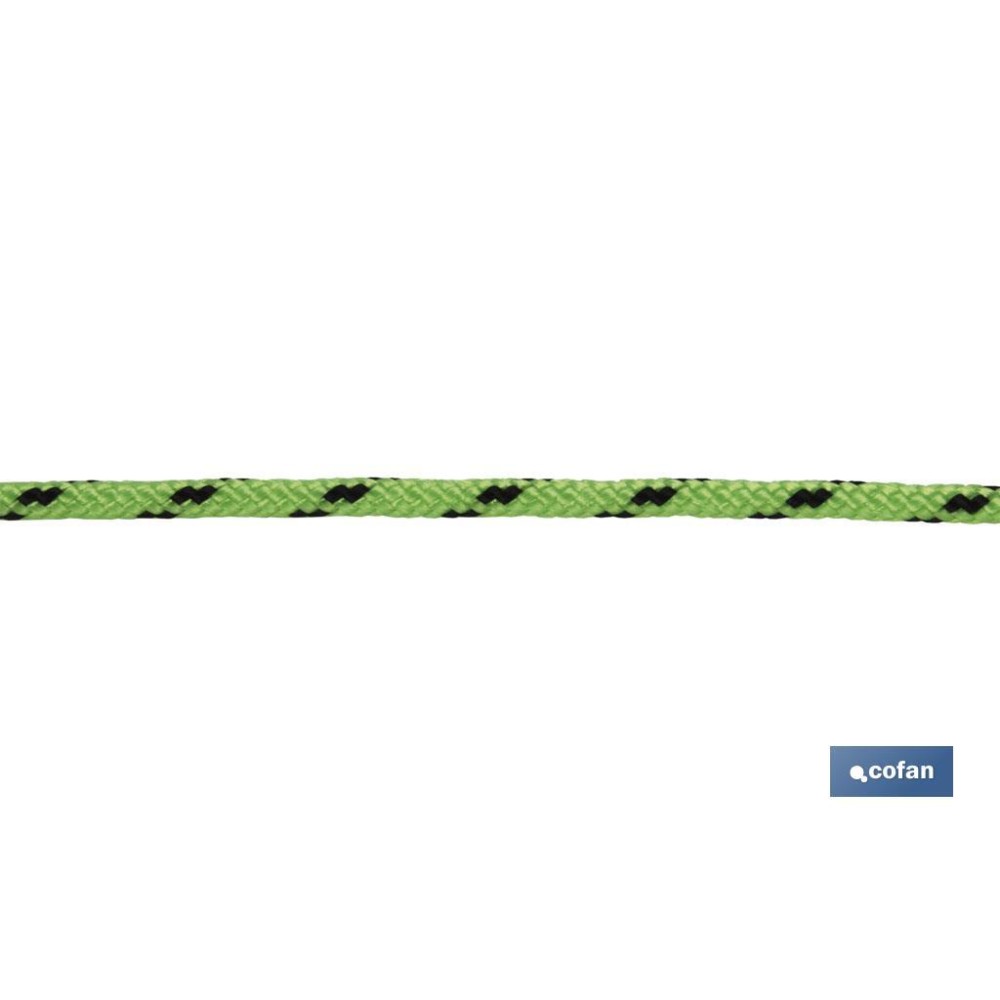 CORDÓN TRENZADO HIPPIE VERDE/NEGRO 3MM X 25 M