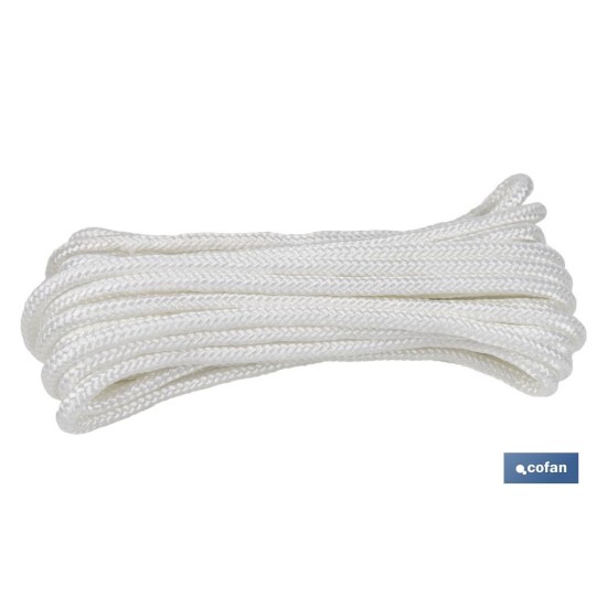 MADEJA CORDÓN POLIÉSTER REFORZADO 5 MM 10 M BLANCO