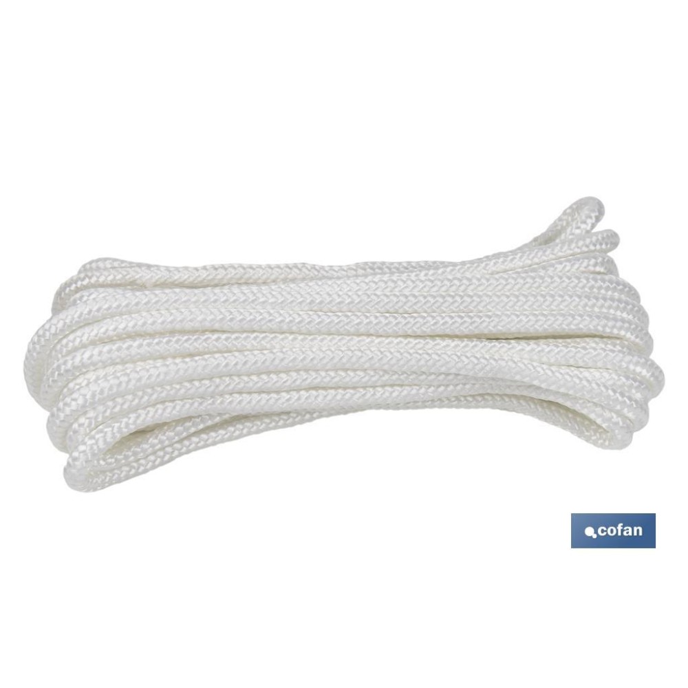 MADEJA CORDÓN POLIÉSTER REFORZADO 5 MM 10 M BLANCO