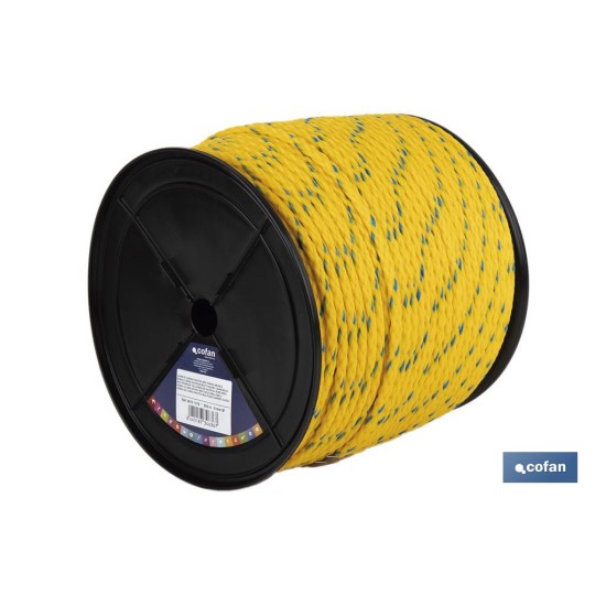 CARRETE CUERDA NÁUTICA MULTIUSOS 8 MM 200 M AMARILLO/AZUL