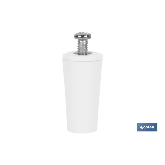 TOPE PERSIANA 40 MM BLANCO CON TORNILLO M-6 VENTA UNITARIA