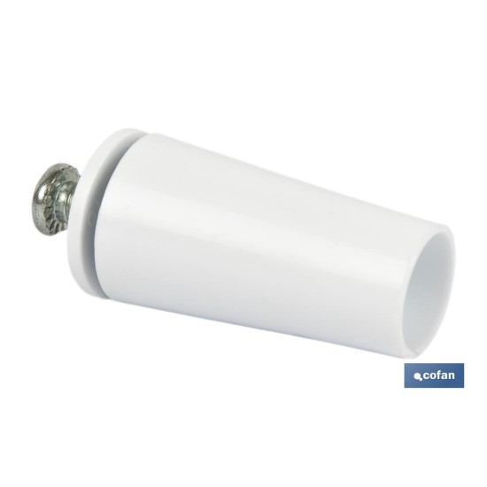 TOPE PERSIANA 40 MM BLANCO CON TORNILLO M-6 VENTA UNITARIA