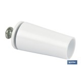 TOPE PERSIANA 40 MM BLANCO CON TORNILLO M-6 VENTA UNITARIA