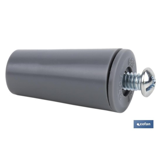 TOPE PERSIANA 40 MM GRIS CON TORNILLO M-6 VENTA UNITARIA