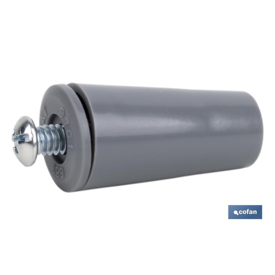 TOPE PERSIANA 40 MM GRIS CON TORNILLO M-6 VENTA UNITARIA