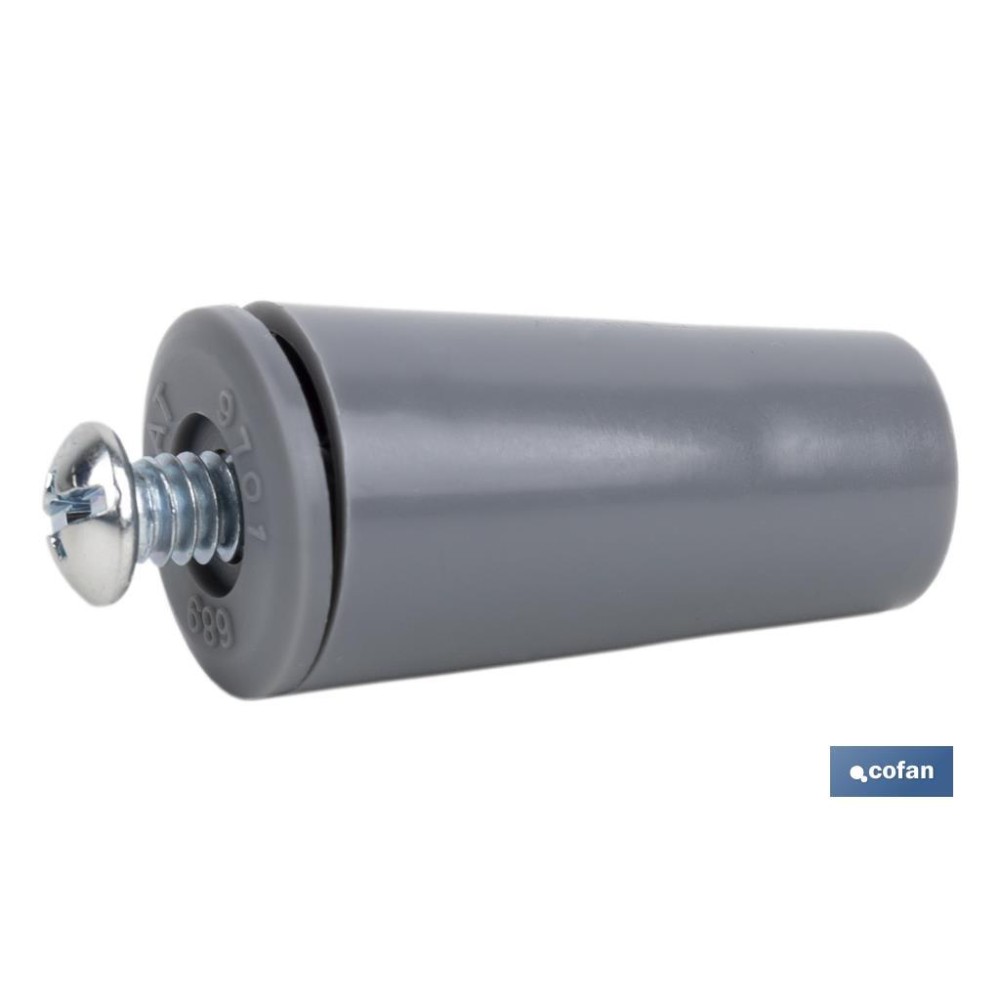 TOPE PERSIANA 40 MM GRIS CON TORNILLO M-6 VENTA UNITARIA