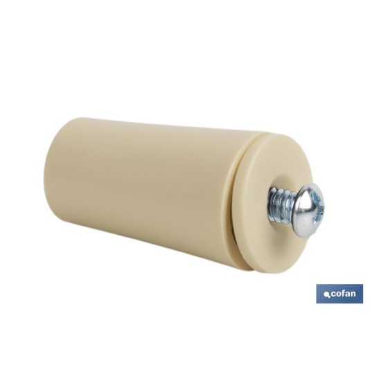 TOPE PERSIANA 40 MM MARFIL CON TORNILLO M-6 VENTA UNITARIA