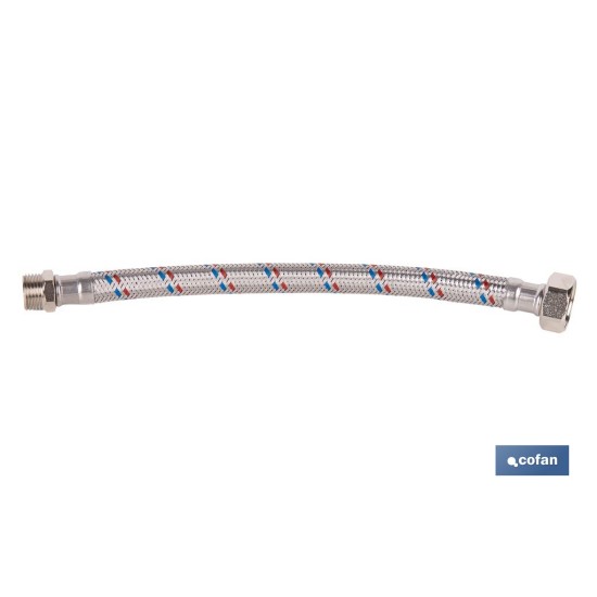 CONEXIÓN FLEXIBLE INOX PARA TERMO M1/2 - H3/4 30 CM.