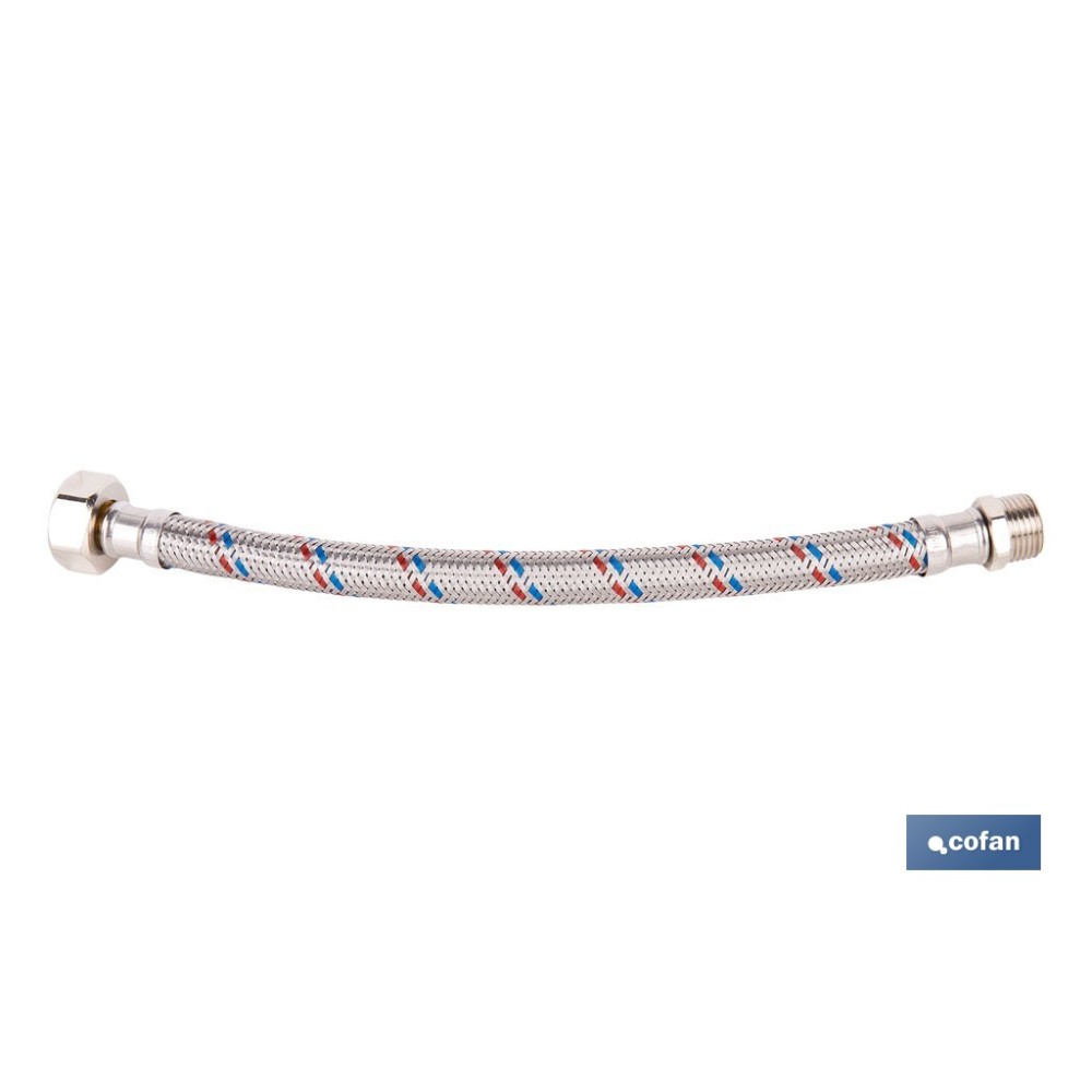 CONEXIÓN FLEXIBLE INOX PARA TERMO M1/2 - H3/4 30 CM.