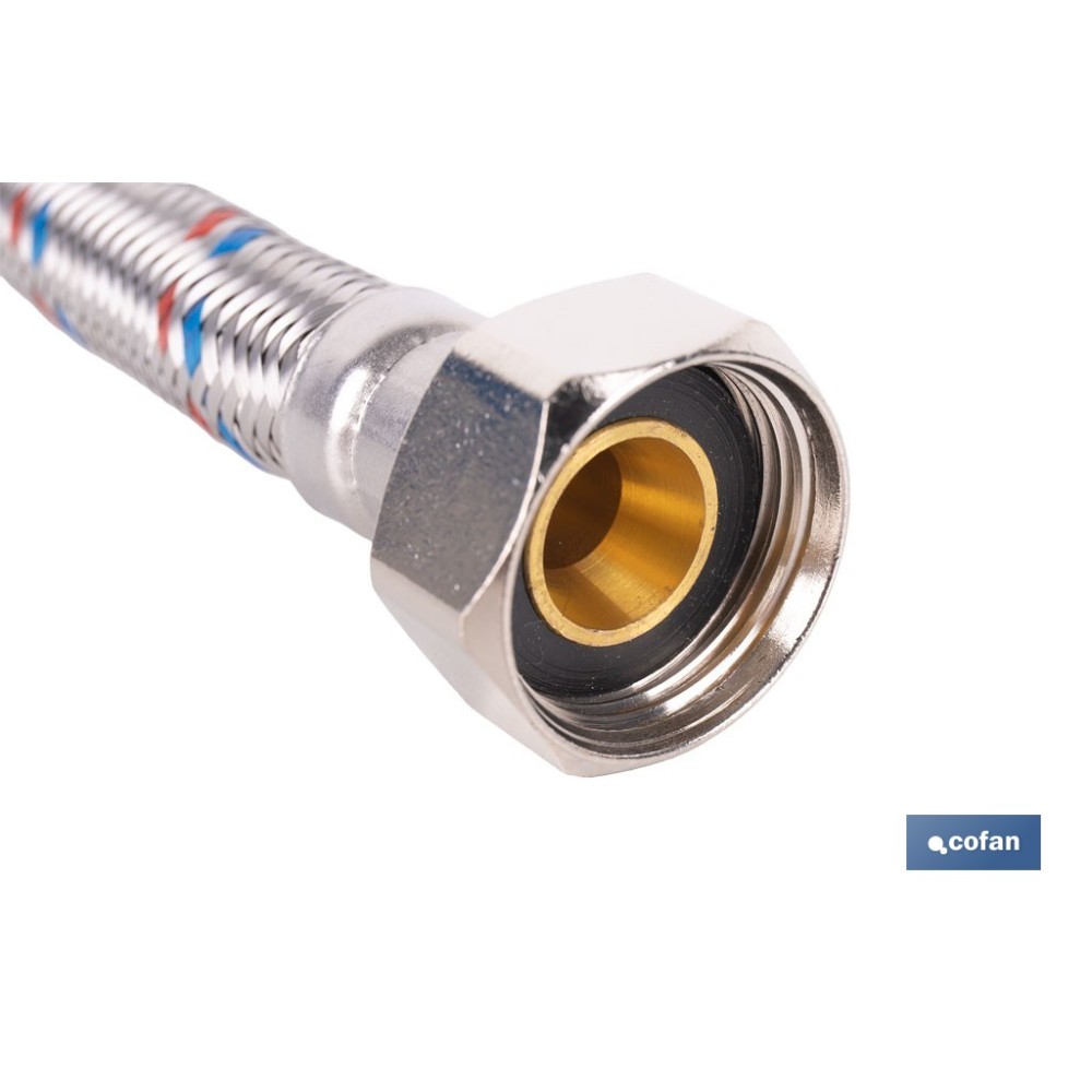 CONEXIÓN FLEXIBLE INOX PARA TERMO M1/2 - H3/4 40 CM.