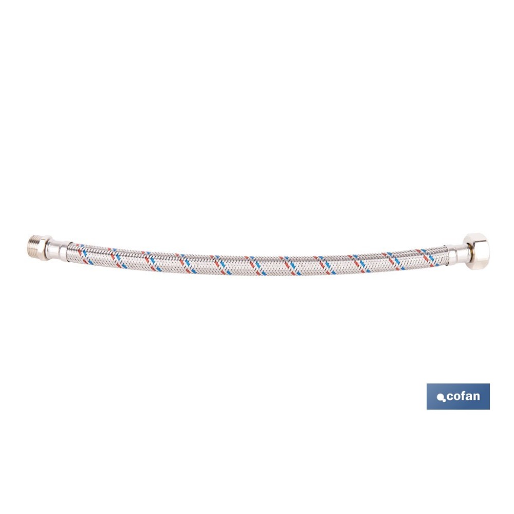 CONEXIÓN FLEXIBLE INOX PARA TERMO M1/2 - H3/4 40 CM.