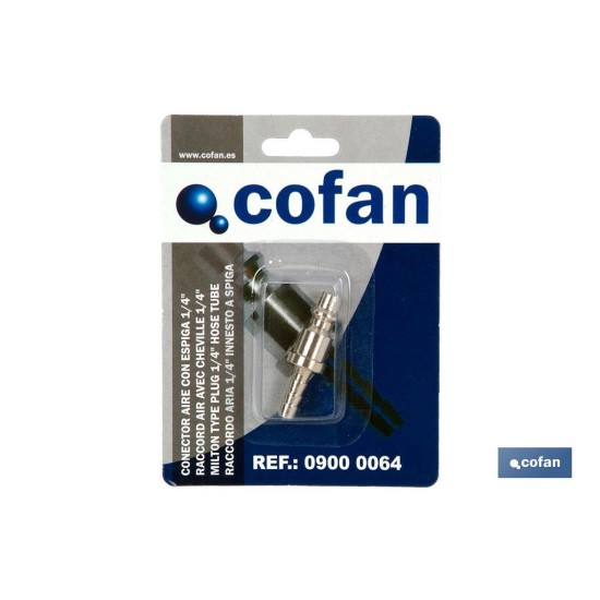CONECTOR AIRE CON ESPIGA TUBO 8 MM