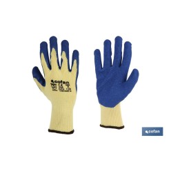 BLÍSTER DE GUANTE DE LÁTEX RUGOSO AZUL TALLA 9 VENTA UNITARIA