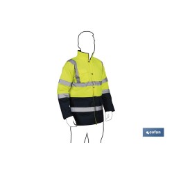 PARKA DE ALTA VISIBILIDAD MODELO DENEB AMARILLO Y AZUL TALLA XXL
