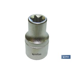 LLAVE DE VASO 1/4 TORX HEMBRA E-8