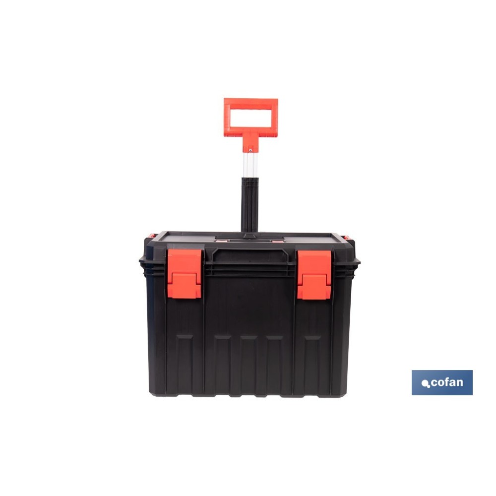 CAJA DE HERRAMIENTAS HEAVY DUTY CON ASA TELESCÓPICA Y RUEDAS 530 x 355 x 390 MM