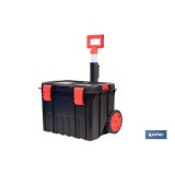 CAJA DE HERRAMIENTAS HEAVY DUTY CON ASA TELESCÓPICA Y RUEDAS 530 x 355 x 390 MM