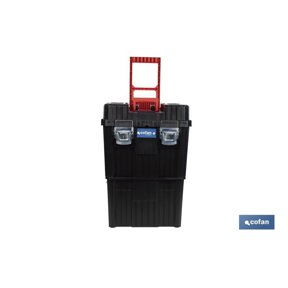 CAJA DE HERRAMIENTAS COMPACT CON DOBLE ASA Y RUEDAS 450 X 360 X 640 MM