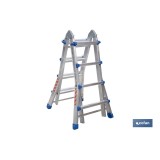 ESCALERA PLUS ALUMINIO MULTIPOSICIÓN 4 x 4 PELDAÑOS Y 3,83 M