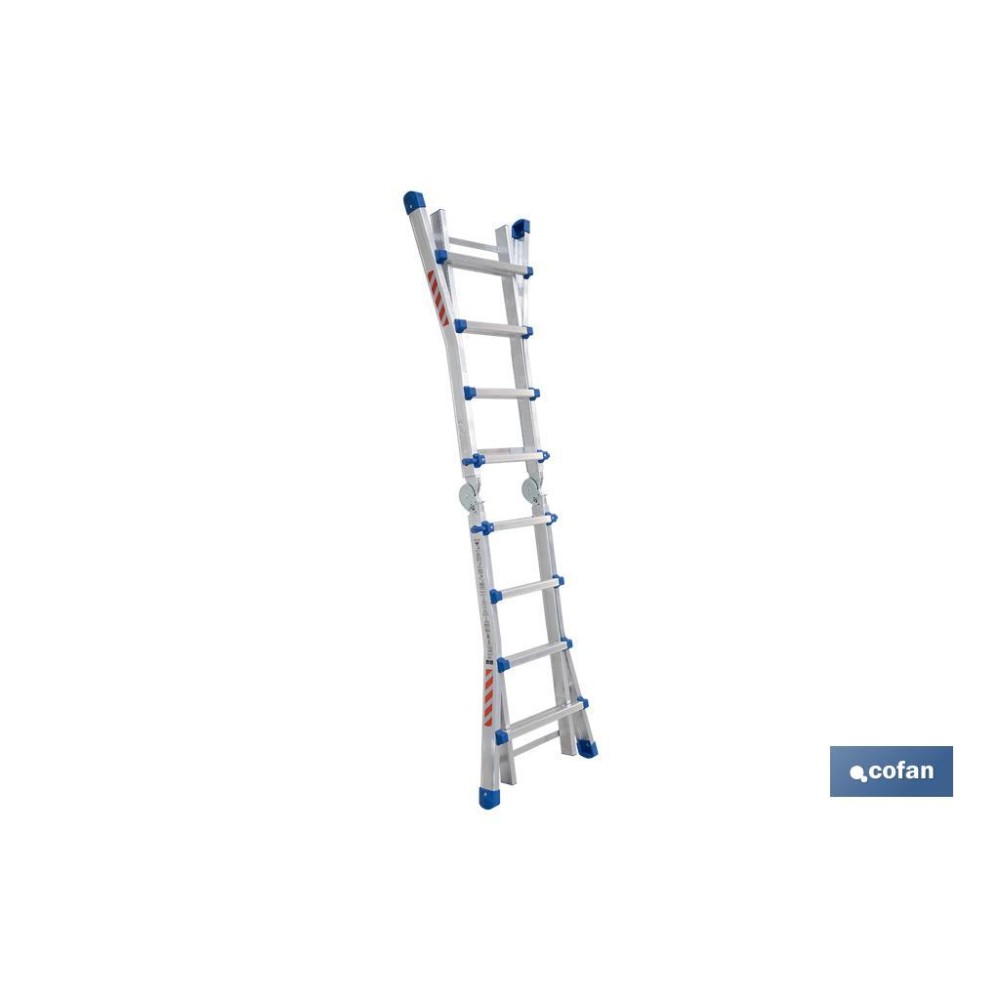 ESCALERA PLUS ALUMINIO MULTIPOSICIÓN 4 x 4 PELDAÑOS Y 3,83 M