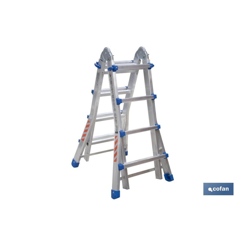 ESCALERA PLUS ALUMINIO MULTIPOSICIÓN 4 x 5 PELDAÑOS Y 4,83 M