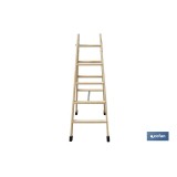 ESCALERA MADERA DOBLE 5 PELDAÑOS 1,25 M