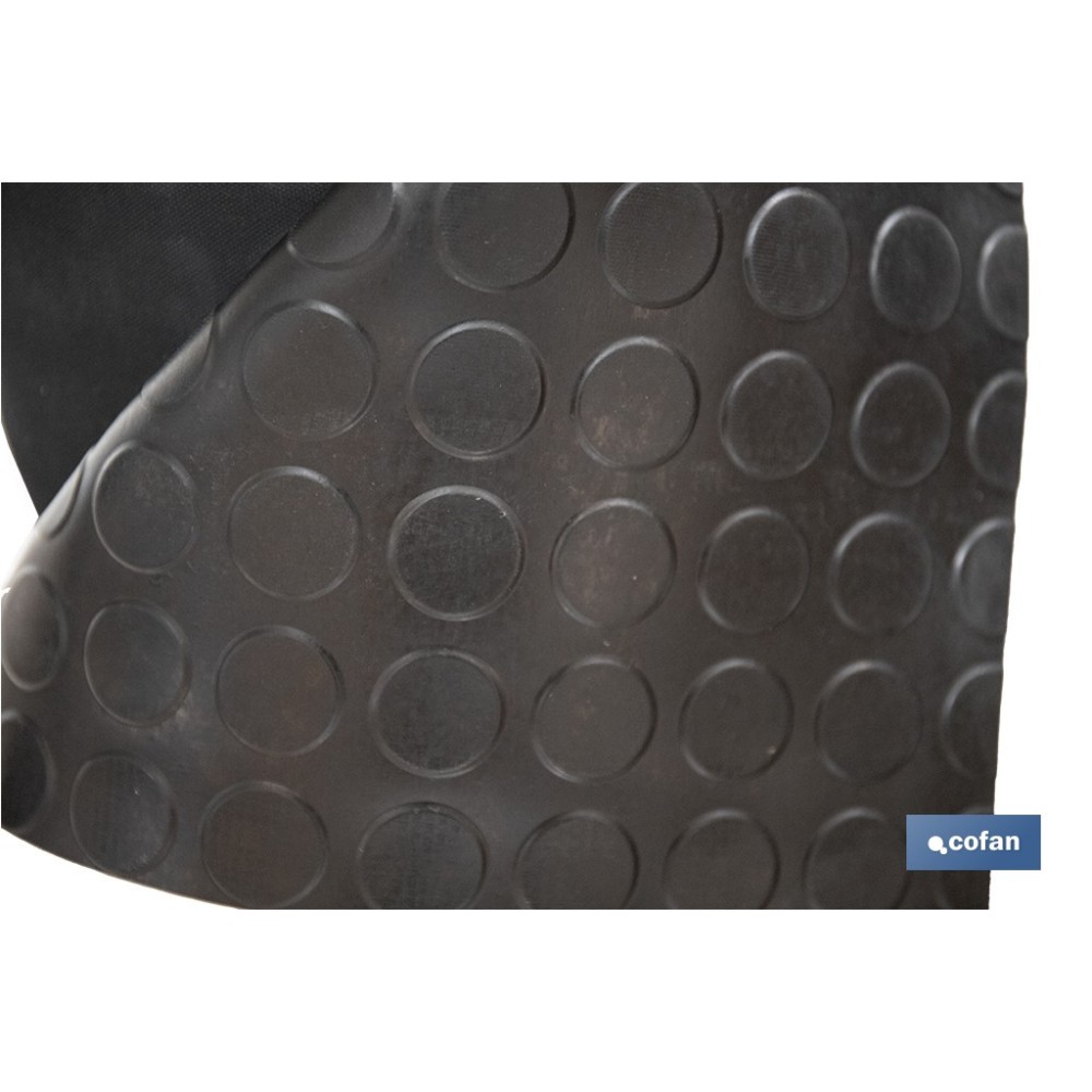 SUELO DE CAUCHO NEGRO CÍRCULOS 3 MM 1,20 X 10 M