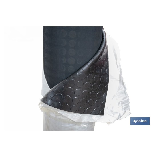 SUELO DE CAUCHO NEGRO CÍRCULOS 3 MM 1,50 X 10 M