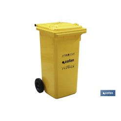 CONTENEDOR 2 RUEDAS 120 LITROS COLOR AMARILLO